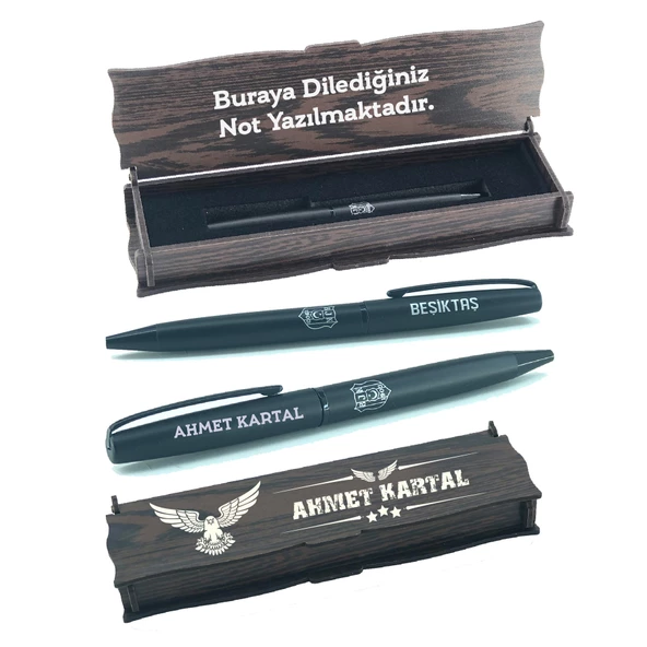 Beşiktaş Orijinal Tükenmez Kalem Özel Ahşap Kutulu - 5