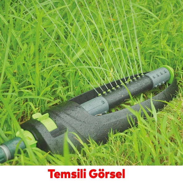 Tablalı Hareketli Çok Fonksiyonlu Su Fıskiyesi 19 Nozzle Dönerli Bahçe Çim Sulama Aparatı Plastik - 7