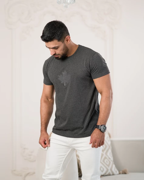 Paul Martin Bisiklet Yaka Önü Baskılı Pamuklu Basic Regular Fit T-shirt - Resim 5
