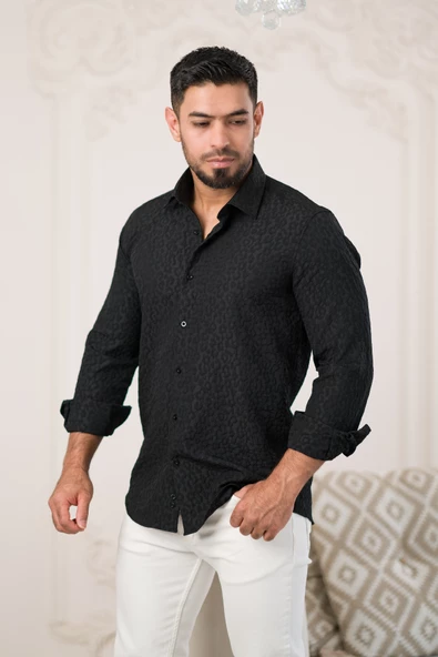 Paul Martin Pamuklu Regular Fit Desenli Yazlık Uzun Kol Gömlek - Resim 2