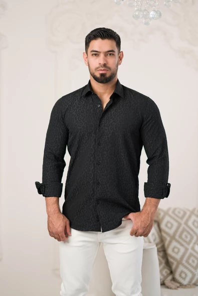 Paul Martin Pamuklu Regular Fit Desenli Yazlık Uzun Kol Gömlek - Resim 3