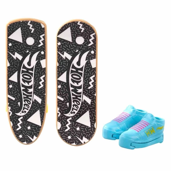 HXL17 Hot Wheels Skate Retro Temalı İkili Parmak Kaykay ve Ayakkabı Paketi - 7