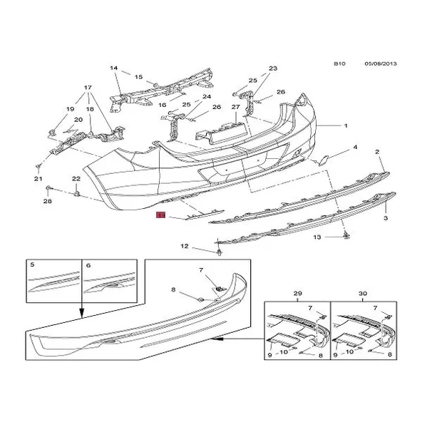 Opel Astra J Arka Sağ Tampon Reflektörü - Resim 3