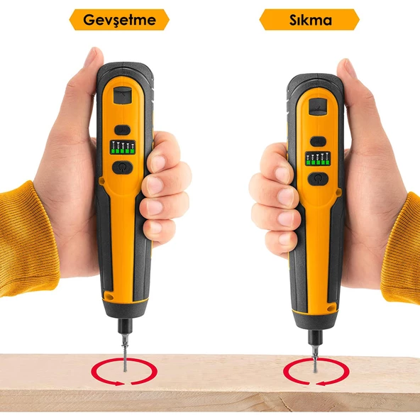 Ingco USB Şarjlı Li-ion Akülü Akıllı Vidalama Tornavida Seti - 5