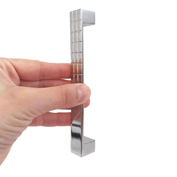 Bihter Desenli Kulp 128 mm Krom Mutfak Kulpu Çekmece Dolap Kapak Kulbu Metal Mobilya Dolabı Kulpları - 3