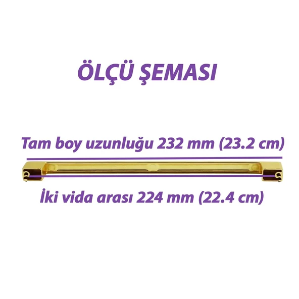 Marmara Kulp 224 mm Altın Mutfak Kulpu Çekmece Dolap Kapak Kulbu Metal  Mobilya Dolabı Kulpları - 2
