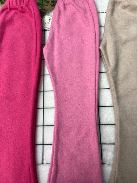 Kışlık Çocuk Ispanyol Paça Tayt Pantolon FUŞYA-PEMBE-BEJ (V5bxJ0BkJT612) - 2