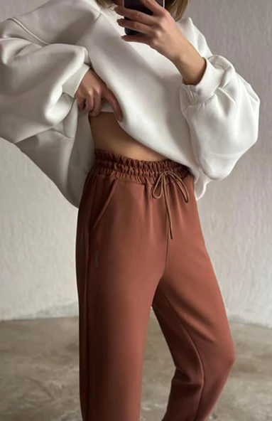 Vogsign 384 Kadın Oysho Düz Paça Cepli Tek Alt Eşofman - 10