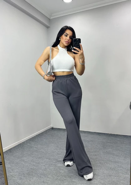 Vogsign 384 Kadın Oysho Düz Paça Cepli Tek Alt Eşofman - 11