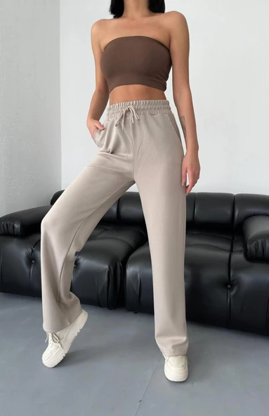 Vogsign 384 Kadın Oysho Düz Paça Cepli Tek Alt Eşofman - 3