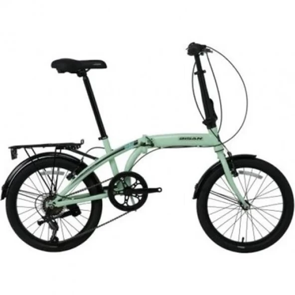 BİSAN TWIN-S KATLANIR BİSİKLET 32CM V 20 JANT 6 VİTES MİNT YEŞİL SİYAH