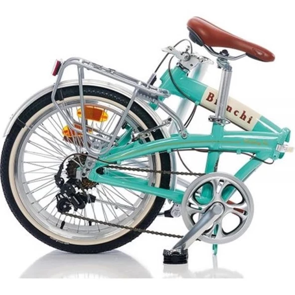 BIANCHI FOLDING NEW VINTAGE KATLANIR BİSİKLET 290H 20 JANT 7 VİTES CELESTE KREM CK16 GLOSSY - Resim 3