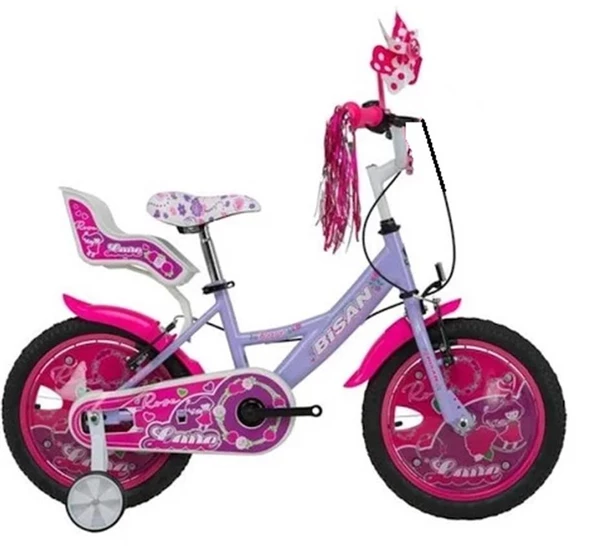 BİSAN ROSE KIZ ÇOCUK BİSİKLETİ 26CM V 16 JANT METALİK LİLA PEMBE