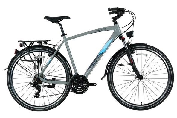 BİSAN TRX 8100 CITY ERKEK ŞEHİR BİSİKLETİ 50CM V 28 JANT 21 VİTES AÇIK METAL GRİ YEŞİL BEYAZ