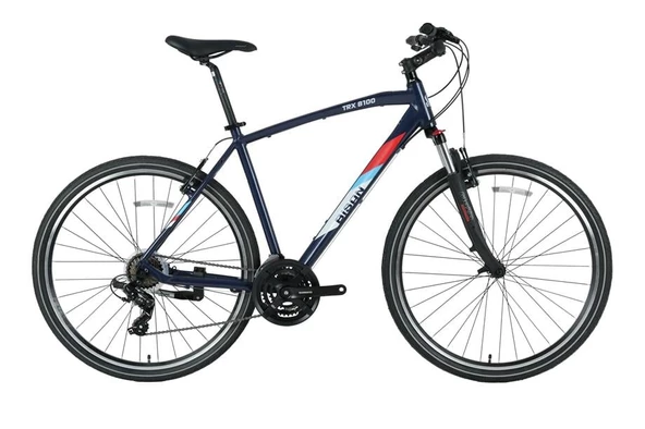 BİSAN TRX 8100 ERKEK ŞEHİR BİSİKLETİ 54CM V 28 JANT 21 VİTES LACİVERT YEŞİL BEYAZ