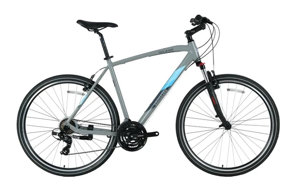 BİSAN TRX 8100 ERKEK ŞEHİR BİSİKLETİ 54CM V 28 JANT 21 VİTES AÇIK METALİK GRİ YEŞİL BEYAZ