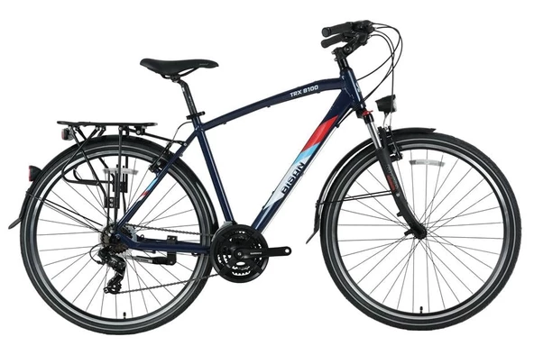 BİSAN TRX 8100 CITY ERKEK ŞEHİR BİSİKLETİ 56CM V 28 JANT 21 VİTES LACİVERT YEŞİL BEYAZ