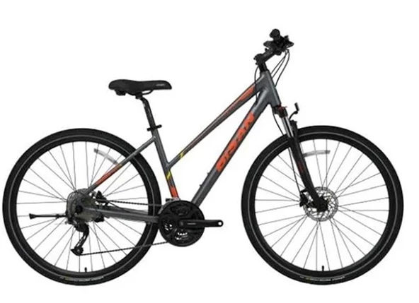 BİSAN TRX 8300 KADIN ŞEHİR BİSİKLETİ 45CM HD 28 JANT 27 VİTES ALTUS METALİK GRİ TURUNCU
