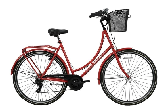 BİSAN PARADISE S KADIN ŞEHİR BİSİKLETİ 56CM V 28 JANT 7 VİTES KIRMIZI GRİ