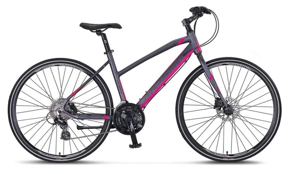 MOSSO LEGARDA-2321-LDM-H KADIN ŞEHİR BİSİKLETİ 460H 28 JANT 21 VİTES ANTRASİT PEMBE