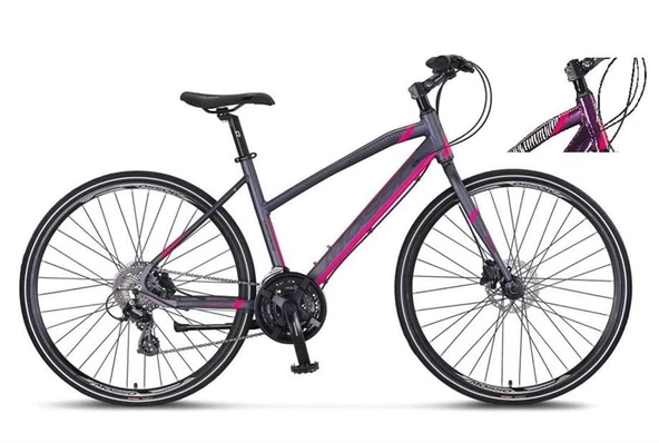 MOSSO LEGARDA-2321-LDM-H KADIN ŞEHİR BİSİKLETİ 460H 28 JANT 21 VİTES MÜRDÜM PEMBE