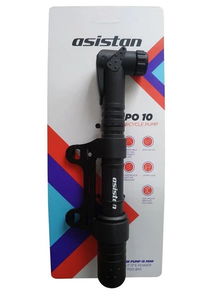 ASISTAN PO10 MİNİ EL POMPASI 100 PSI PLASTİK SİYAH 101541