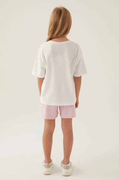 Barbie Lisanslı L1703 Patterned T-Shirt ve Şort Alt Üst Kız Çocuk Takımı - 6