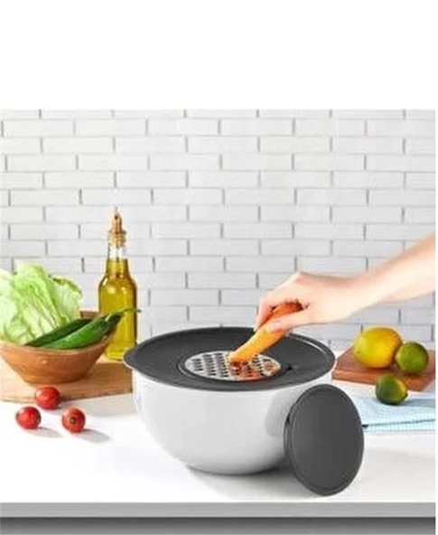 AROW CHOPPER AKILLI KARIŞTIRMA & SAKLAMA KABI RENDELİ AKRİLİK 4.6 LT 25 CM BEYAZ TR-3633