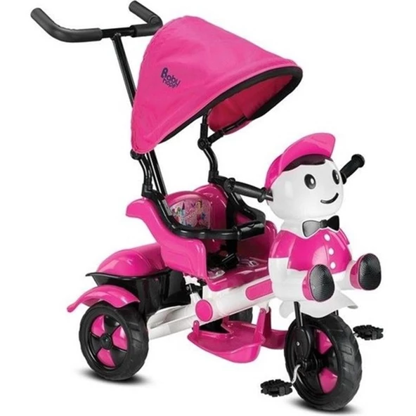 BABYHOPE 125 YUPİ TRIYCLE İTMELİ EBEVEYN KONTROLLÜ BEBEK BİSİKLETİ PEMBE