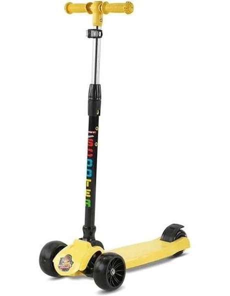 BABYHOPE JY-H02 POWER-S SCOOTER LED IŞIKLI 3 TEKER SARI