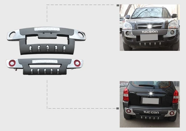Hyundai Tucson Ön-Arka Tampon Koruması 2004-2012 Arası Uyumlu - 2