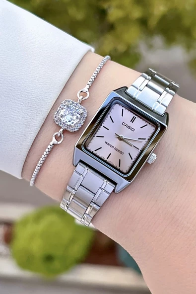 Casio CSISTE76 Kadranı Pembe Kordonu Gümüş Renk Hediye Paketli Kadın Kol Saati - Resim 3