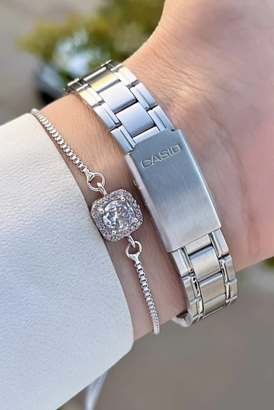 Casio CSISTE76 Kadranı Pembe Kordonu Gümüş Renk Hediye Paketli Kadın Kol Saati - Resim 5