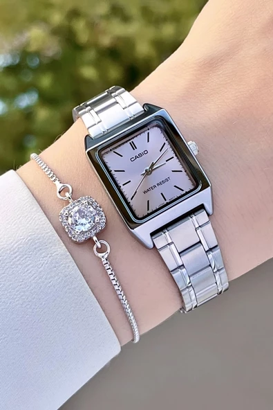 Casio CSISTE76 Kadranı Pembe Kordonu Gümüş Renk Hediye Paketli Kadın Kol Saati - Resim 4