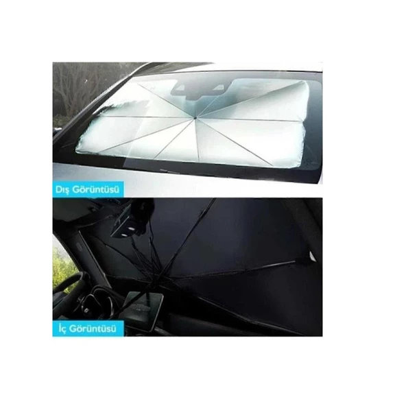 Tüm Araçlar İçin Araba Ön Cam Güneşlik Katlanabilir Güneşlik Şemsiye Ön Cam Gölgelik ESNEK - Resim 3