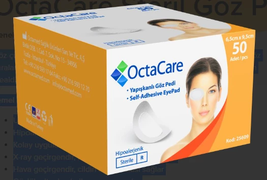 OctaCare Steril Göz Pedi 6,5 cm x 9,5 cm 50 Adet