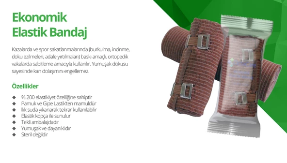 OctaCare Ekonomik Elastik Bandaj 10cm x 3,5m  1 Adet