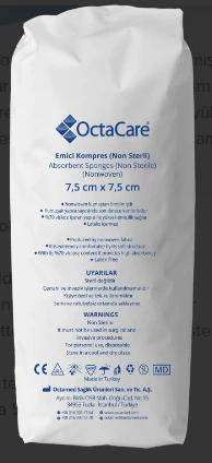 OctaCare Emici Kompres 4 Kat Non Steril 7,5cm x 7,5cm 200 Adet