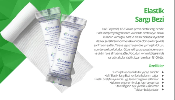 OctaCare Elastik Sargı Bezi 10 cm x 2 m	50 Adet