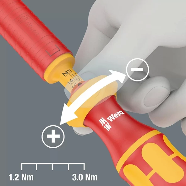 Wera 7400 Serisi VDE Kraftform Ayarlanabilir Torklu Tornavida (0,3-3,5 Nm), 7441 VDE x 1.2-3.0 Nm - 4