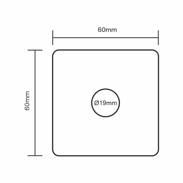 Algatec Paslanmaz 304 Kare Zil butonu 60x60mm - 4