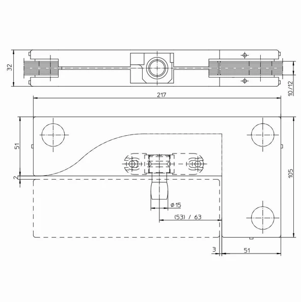 Geze PT 40 Cam Kapı L Menteşe - 2
