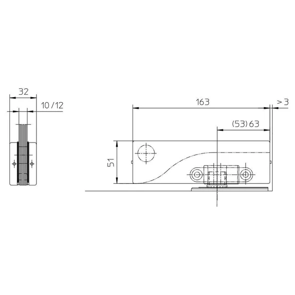 Geze PT 10 Cam Kapı Alt Menteşe - 2