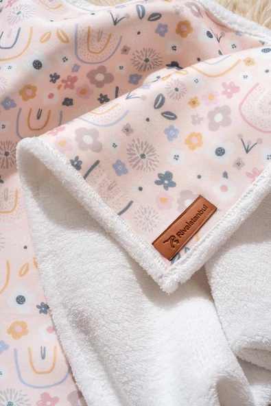 Rivaİstanbul Fluffy Bebek Battaniyesi 70x100 Cm Gökkuşağı Desen - Resim 5