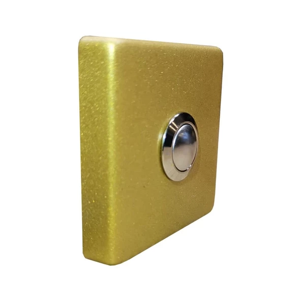 Paslanmaz Tek Kontak Zil Butonu - Altın Renk - Resim 2