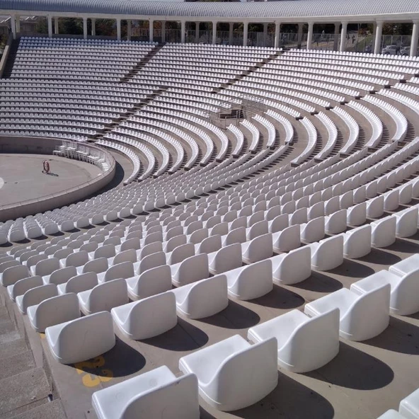 Stadyum Koltuğu Arkalıklı, Tribün Koltuğu Plastik Kırmızı - 5