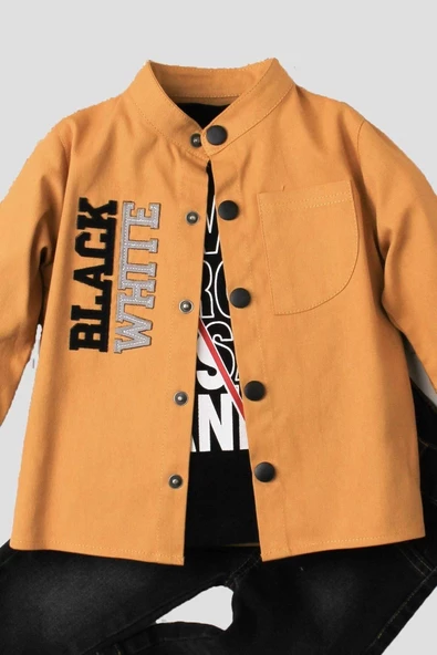 Erkek bebek ceketli takım kot pantolon sweatshirt spor ceket üçlü takım pamuklu - 7