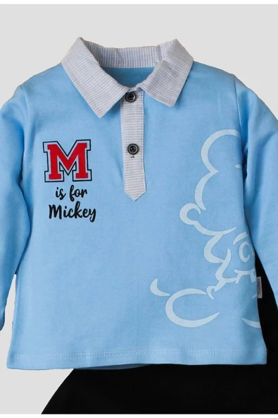 Erkek Bebek Mickey Polo Takım Pantolon Üst İkili Takım - Resim 8