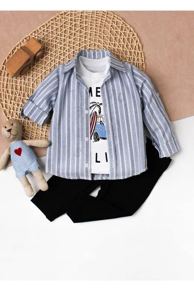 Bebek Gömlekli Takım Kolu Katlamalı Pamuklu Doğum Günü Nişan Kına Parti - 11