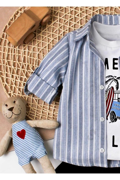 Bebek Gömlekli Takım Kolu Katlamalı Pamuklu Doğum Günü Nişan Kına Parti - 3